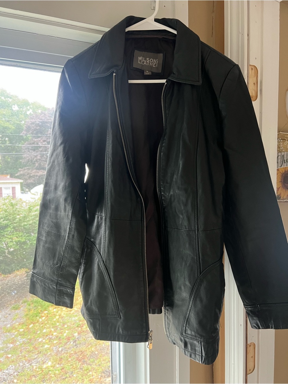 Wilsons Leather Women's Black Leather Zip Jacket